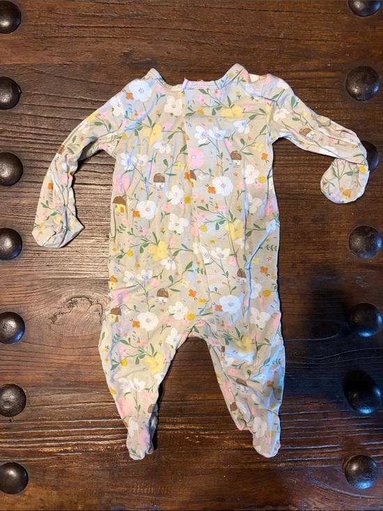 Magnetic Me Other - Magnetic Me Cream Floral Footed One-Piece
